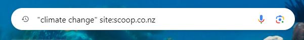 Google search showing climate change site:scoop.co.nz